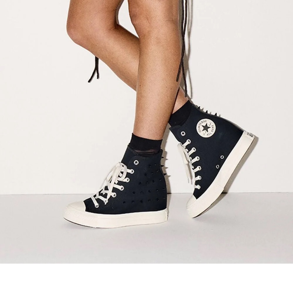 New Converse Black High-Tops with White Sole and Studs - Picture 3 of 16